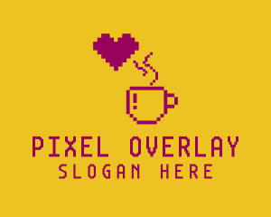 Pixelated Brewed Coffee logo design