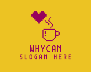 Heart - Pixelated Brewed Coffee logo design