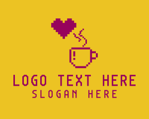 Pixel - Pixelated Brewed Coffee logo design
