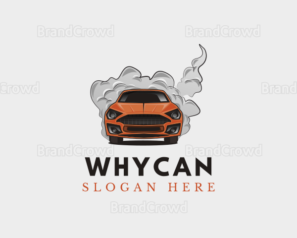 Orange Racing Car Logo