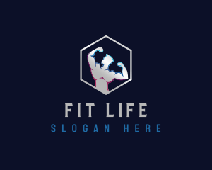  Fitness Muscle Gym Trainer logo design