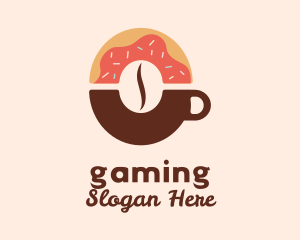 Donut Coffee Bean Cup Logo