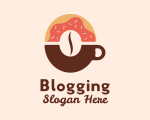 Pastry - Donut Coffee Bean Cup logo design
