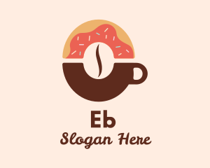 Coffee Shop - Donut Coffee Bean Cup logo design