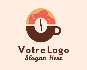 Snack - Donut Coffee Bean Cup logo design