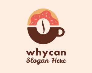 Doughnut - Donut Coffee Bean Cup logo design