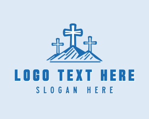 Three Crosses - Cross Church Worship logo design