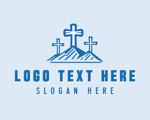 Three Crosses - Cross Church Worship logo design