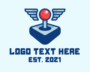 Gaming-lounge - Joystick Controller Wings logo design
