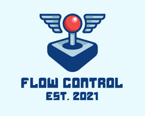 Joystick Controller Wings logo design