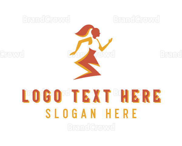 Running Lightning Woman Logo