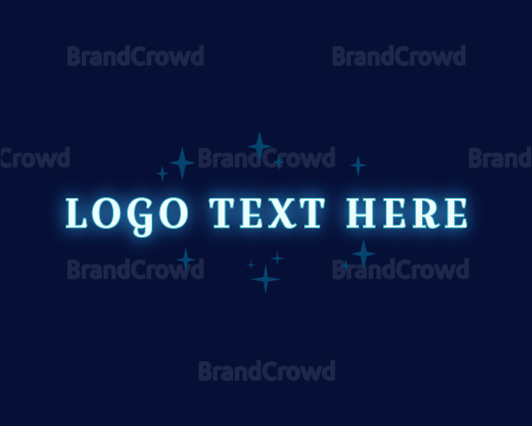 Glowing Stars Wordmark Logo