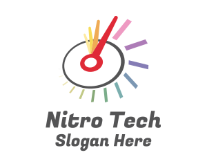 Nitro - Colorful Speedometer Gauge logo design