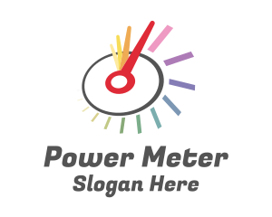 Meter - Colorful Speedometer Gauge logo design