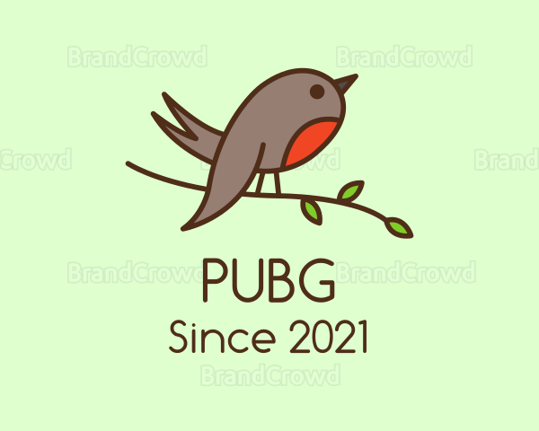 Perched Robin Bird Logo