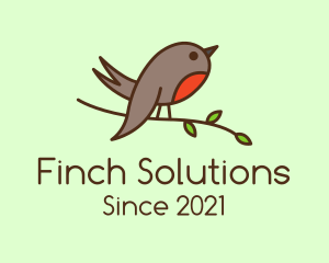 Perched Robin Bird logo design