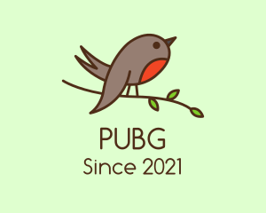 Pet - Perched Robin Bird logo design