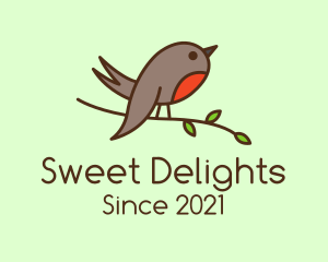 Birdwatch - Perched Robin Bird logo design
