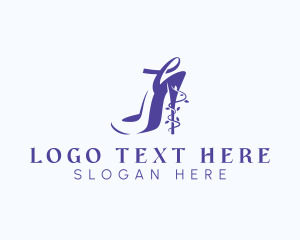 Footwear - Stylish Stiletto Shoe logo design