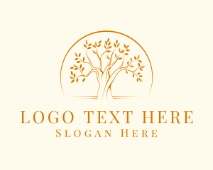 Golden - Elegant Nature Tree logo design