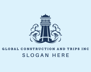 Marine - Coastal Ocean Lighthouse logo design