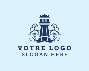 Blue - Coastal Ocean Lighthouse logo design