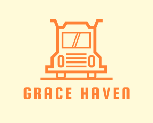 Tow Truck - Orange Truck Courier logo design