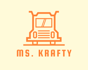 Transport Service - Orange Truck Courier logo design