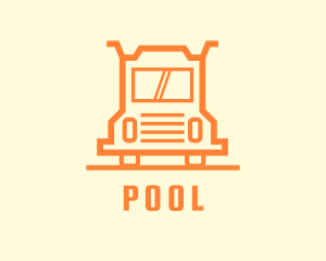 Automotive - Orange Truck Courier logo design