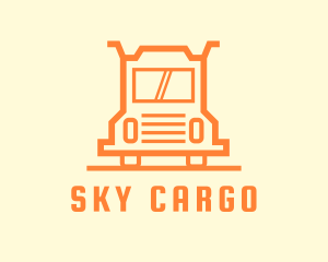 Orange Truck Courier logo design