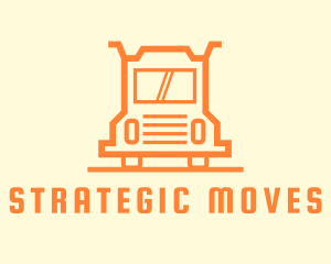 Orange Truck Courier logo design