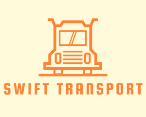 Transporter - Orange Truck Courier logo design