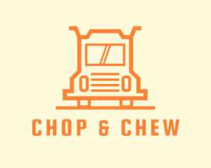 Trucking Service - Orange Truck Courier logo design