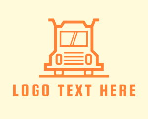 Long - Orange Truck Courier logo design