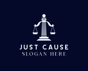 Justice - Justice Scale Pillar logo design