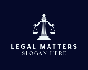Legislation - Justice Scale Pillar logo design