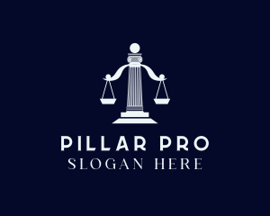 Justice Scale Pillar logo design