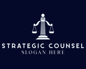 Counsel - Justice Scale Pillar logo design