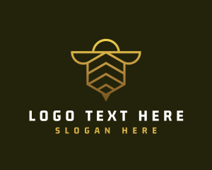 Hexagon - Bee Gold Minimalist logo design