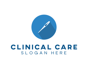 Clinic Temperature Thermometer logo design