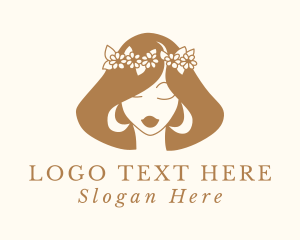 Lady - Flower Beauty Salon Woman logo design