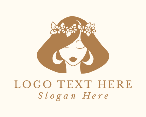 Hair Stylist - Flower Beauty Salon Woman logo design