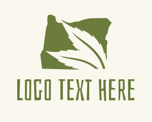 Gardener - Oregon Map Green Leaf logo design