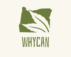 Vegan - Oregon Map Green Leaf logo design