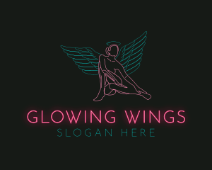 Angel Wings Female logo design