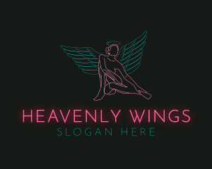 Angel Wings Female logo design