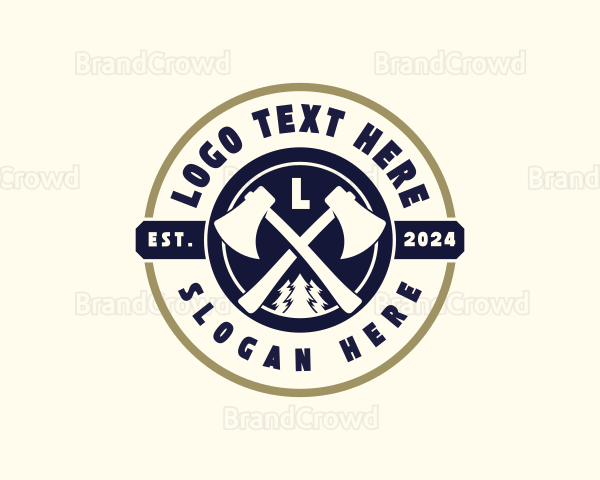 Axe Woodcutter Lumberjack Logo