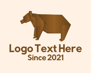 Hunter - Wild Bear Origami logo design