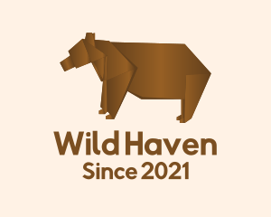 Wild Bear Origami logo design