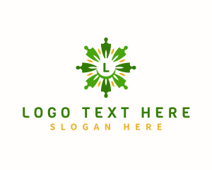 Human - Flower People Community logo design